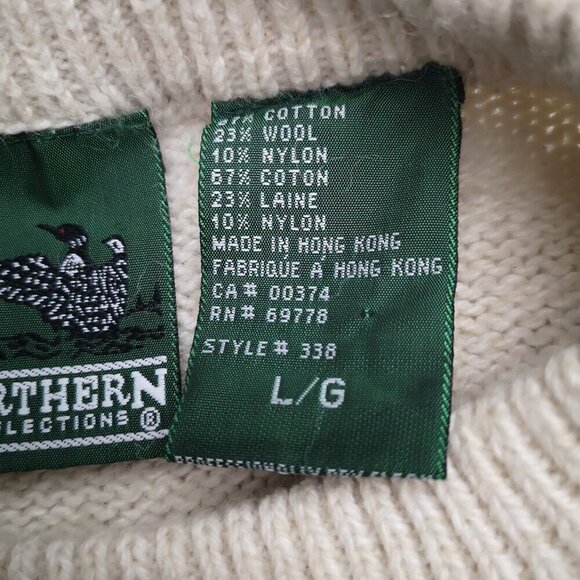 Northern Reflections Ladies Size Large Beige w/ Flower Pattern Sweater - Picture 4 of 10